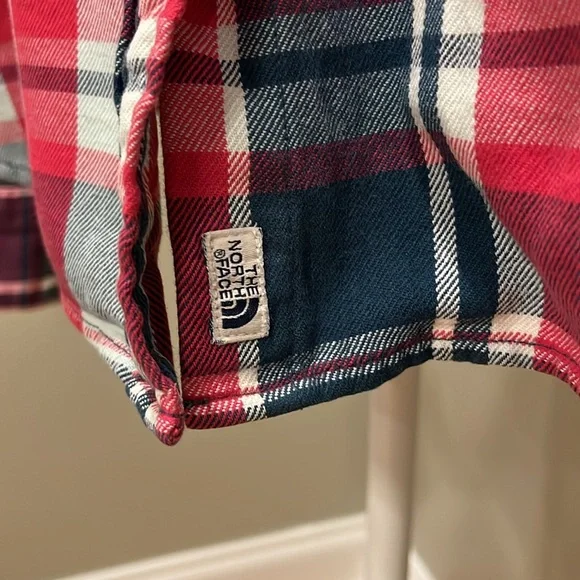 The North Face Plaid Flannel Long Sleeve Button Down Shirt Size Large - Picture 6 of 8